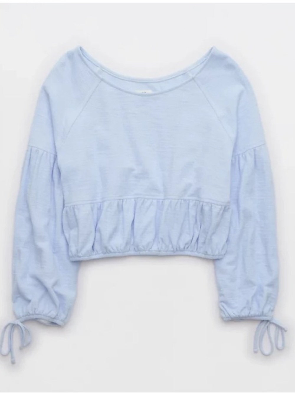 aerie endless summer Light Blue Balloon Sleeve Pullover Top - Picture 3 of 4